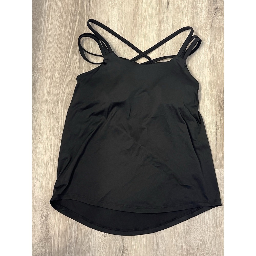 prAna Women's S Athletic Yoga Top Integrated‎ Bra Crisscross Straps Stretch